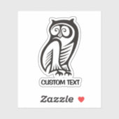 Owl Symbool zwart Sticker (Vel)