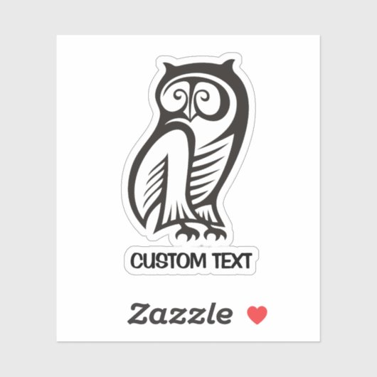 Owl Symbool zwart Sticker (Vel)