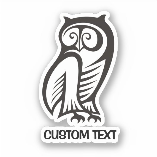 Owl Symbool zwart Sticker (Voorkant)