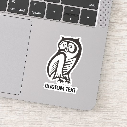 Owl Symbool zwart Sticker (Detail)