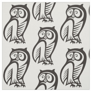 Owl Symbool zwart Stof