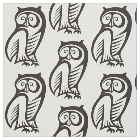 Owl Symbool zwart Stof (Swatch)