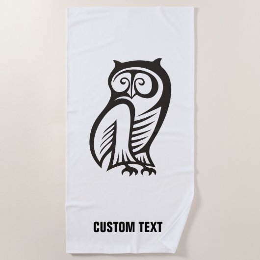 Owl Symbool zwart Strandlaken (Voorkant)