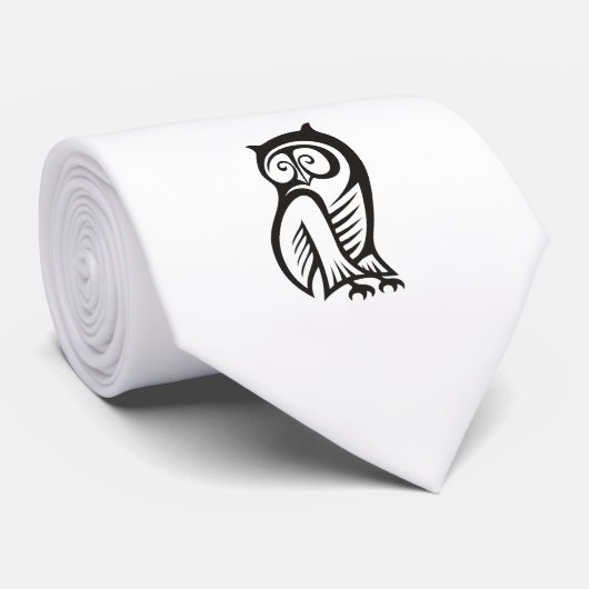 Owl Symbool zwart Stropdas (Opgerold)