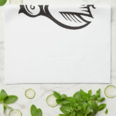 Owl Symbool zwart Theedoek (Gevouwen)