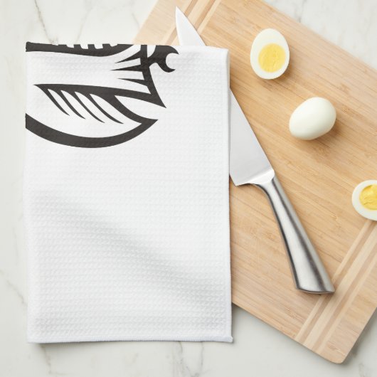 Owl Symbool zwart Theedoek (Quarter Fold)