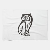 Owl Symbool zwart Theedoek (Horizontaal)