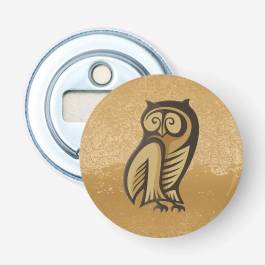 Owl Symboolkleur Button Flesopener (Voorkant)