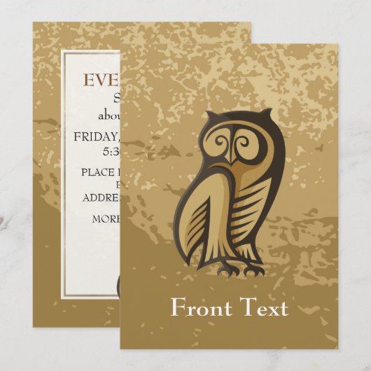 Owl Symboolkleur Kaart (Voorkant / Achterkant)