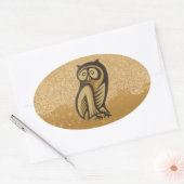 Owl Symboolkleur Ovale Sticker (Envelop)