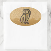 Owl Symboolkleur Ovale Sticker (Tas)