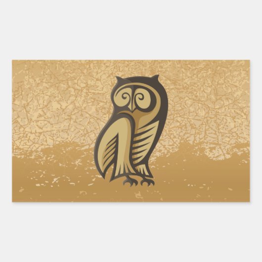 Owl Symboolkleur Rechthoekige Sticker (Voorkant)