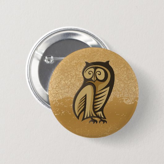 Owl Symboolkleur Ronde Button 5,7 Cm (Voorkant /achterkant)