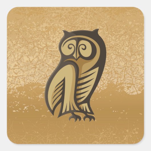 Owl Symboolkleur Vierkante Sticker (Voorkant)