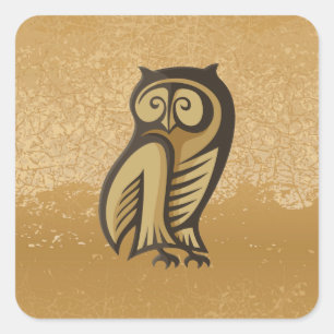 Owl Symboolkleur Vierkante Sticker
