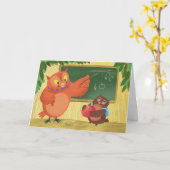 Owl Teacher Waardering Kaart (Gele Bloem)