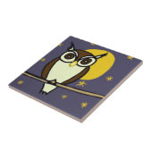 Owl tegen de Night Sky Tegeltje (Zijkant)