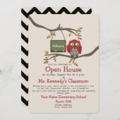 Owl terug naar school klaslokaal Open House Uitnod Kaart (Voorkant / Achterkant)