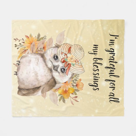 owl Thanksgiving Decor Fall Farmhouse  Fleece Deken (Voorkant (Horizontaal))
