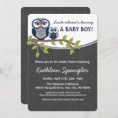 Owl Theme Baby shower Invitation Kaart (Voorkant / Achterkant)