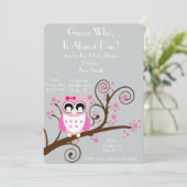 Owl Theme Baby shower Kaart (Staand voorkant)