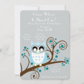 Owl Theme Baby shower Kaart (Voorkant)