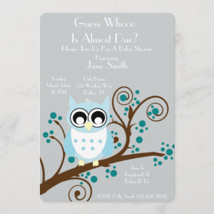 Owl Theme Baby shower Kaart