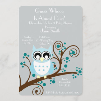 Owl Theme Baby shower Kaart