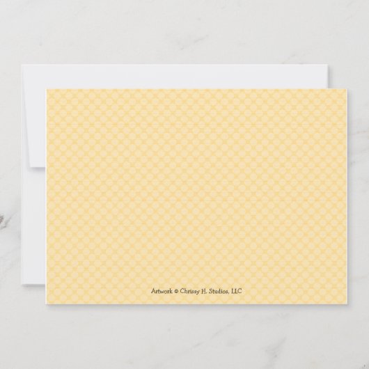 Owl Thleing Baby shower nodigt gele uitnodigingen  (Achterkant)