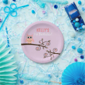 Owl Thmed Birthday Paper Borden Papieren Bordje (Feest)