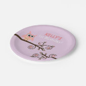 Owl Thmed Birthday Paper Borden Papieren Bordje (Gekanteld)