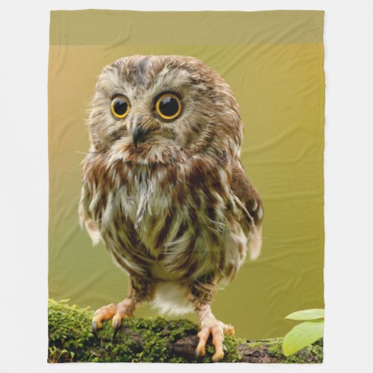 Owl Throw Blanket Fleece Deken (Voorkant)