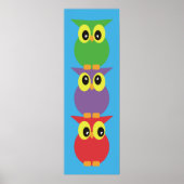 Owl totem 3 uilen boven elkaar poster (Voorkant)