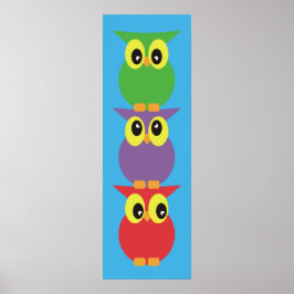Owl totem 3 uilen boven elkaar poster