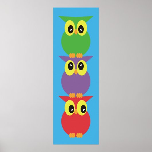 Owl totem 3 uilen boven elkaar poster (Voorkant)