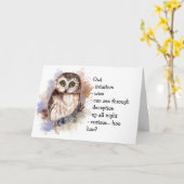 Owl Totem, Animal Guide Funny Birthday Kaart (Gele Bloem)