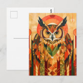 Owl Totem – Urban Art Deco Spirit Briefkaart (Voorkant / Achterkant)