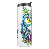 Owl Travel Mug | Tumbler van kleurrijke orthoestro Thermosbeker (Gedraaid links)
