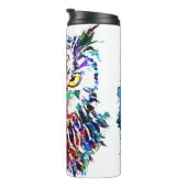 Owl Travel Mug | Tumbler van kleurrijke orthoestro Thermosbeker (Geroteerd rechts)