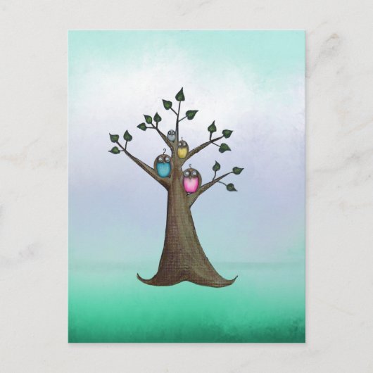 Owl Tree Art Briefkaart (Voorkant)
