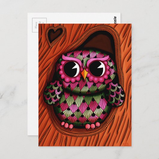 Owl Tree Briefkaart (Voorkant / Achterkant)