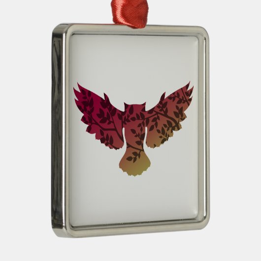 Owl Tree Metalen Ornament (Rechts)