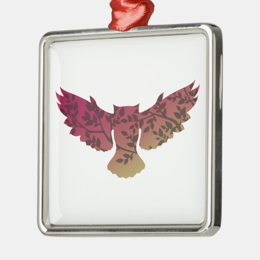 Owl Tree Metalen Ornament (Links)