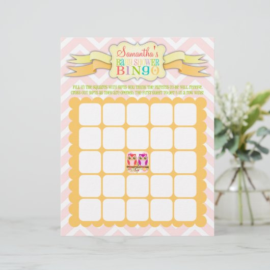 Owl Twinden - het Bingo van het Baby shower & de S (Staand voorkant)