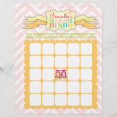 Owl Twinden - het Bingo van het Baby shower & de S (Voorkant / Achterkant)