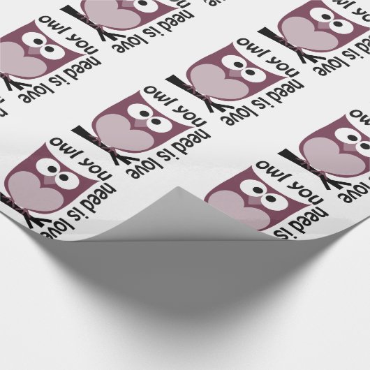Owl u wenst is LOVE Cadeaupapier (Hoek)