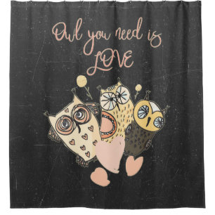 Owl u wenst is LOVE Douchegordijn