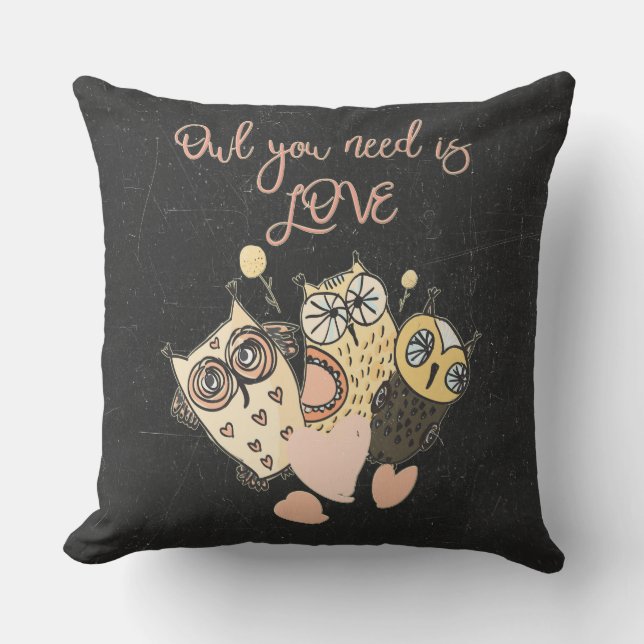 Owl u wenst is LOVE Kussen (Voorkant)