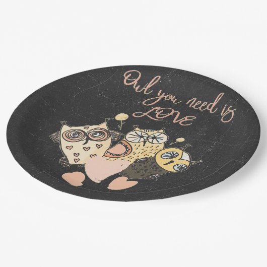 Owl u wenst is LOVE Papieren Bordje (Gekanteld)
