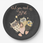 Owl u wenst is LOVE Papieren Bordje (Voorkant)